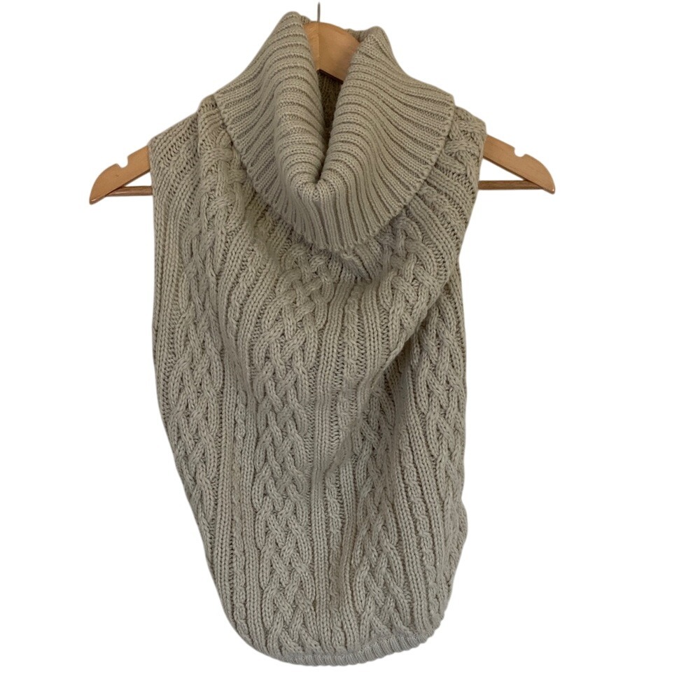 Cozy Cable Knit Turtleneck‎ Dog Sweater Cream Size Large Winter Fisherman
